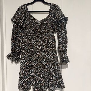 Floral Black Dress